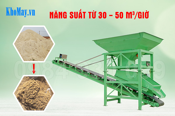 Năng suất sàng cát vượt trội 50m3/h