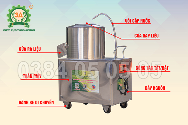 Cấu tạo máy chà vỏ sấu 